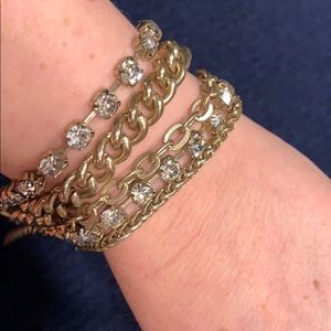 Gold and crystal bracelet